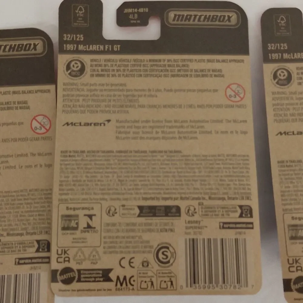 Matchbox Lot of 3 1997 McLaren F1 GT Dark Green Longtail Supercar 1:64 Mainline
